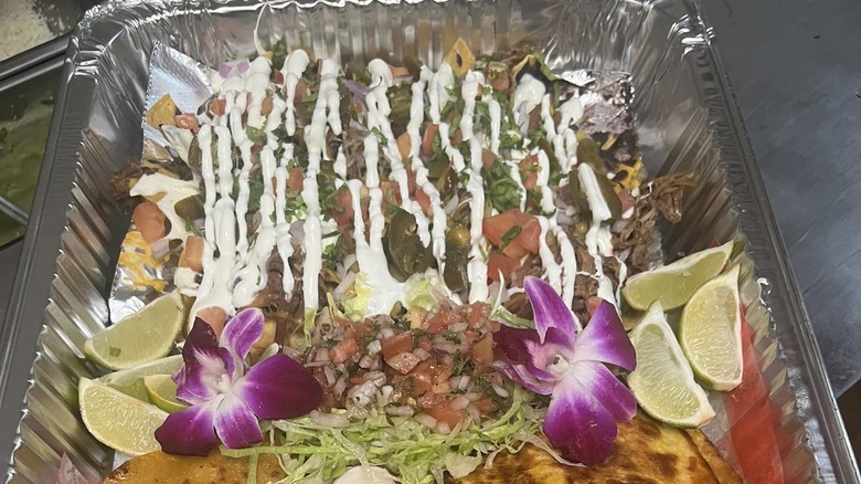 Tray of birria tacos