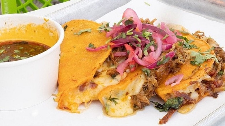 Vegan birria with tacos 