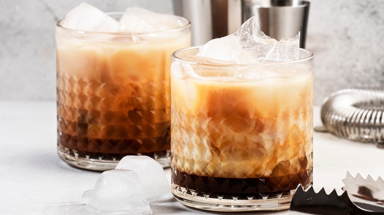 Marshmallow White Russian with bourbon