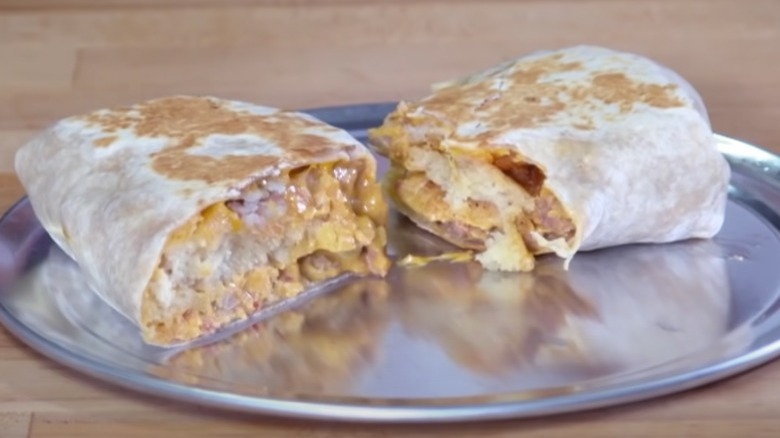 Biscuit and gravy breakfast burrito