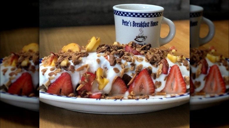 pancake roll with fruit yogurt