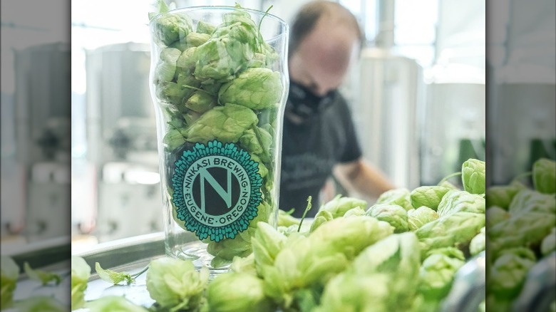 ninkasi beer glass hops