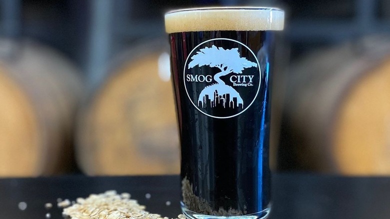 smog city brewing beer glass