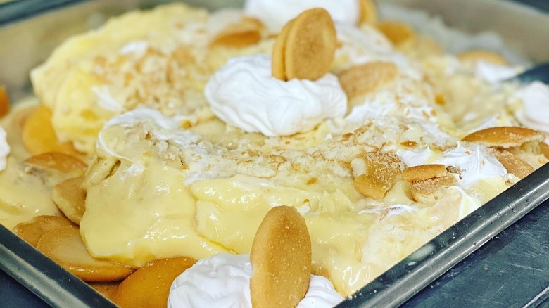 Banana pudding on the Casey's Buffet dessert bar