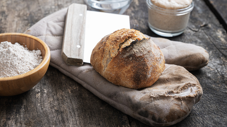 fresh-baked sourdough loaf