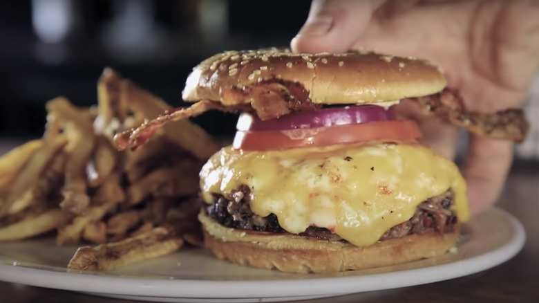 bbq brisket burger on diner's drive-ins, and dives