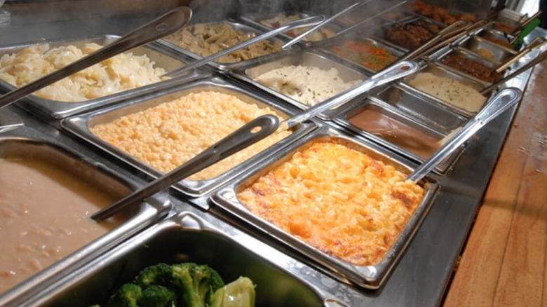 Ted's cafeteria with full food trays