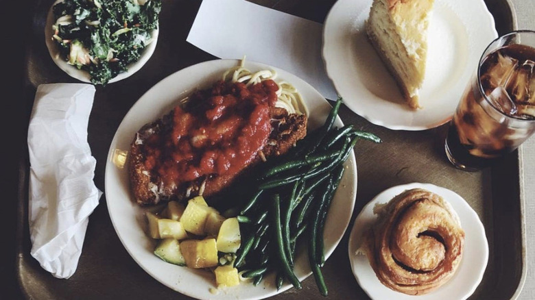 Tray of dinner foods at MCL