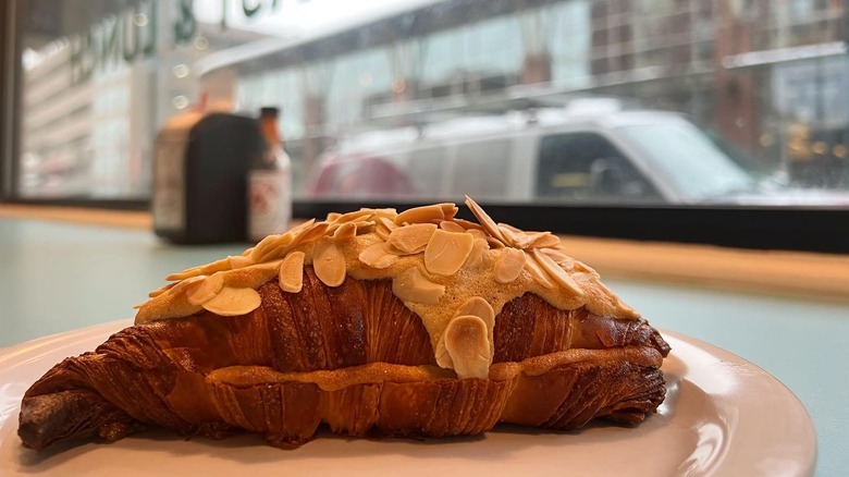 Dutch's almond croissant on plate