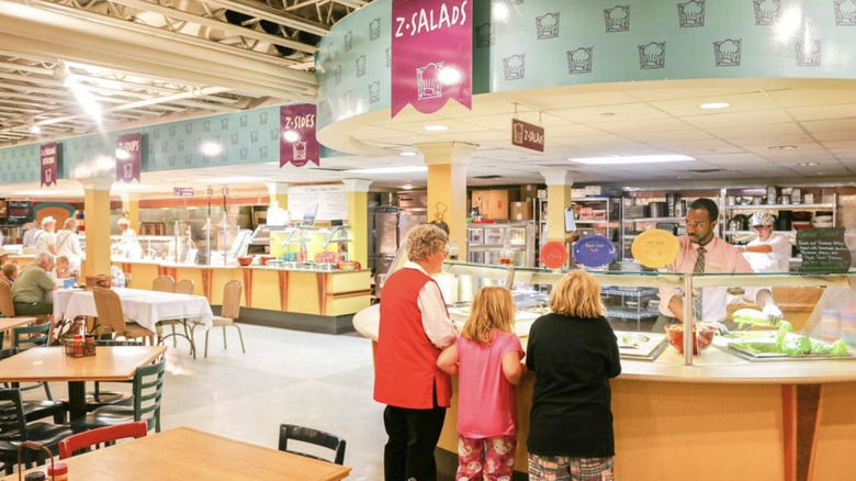 Z's salad bar with guests ordering