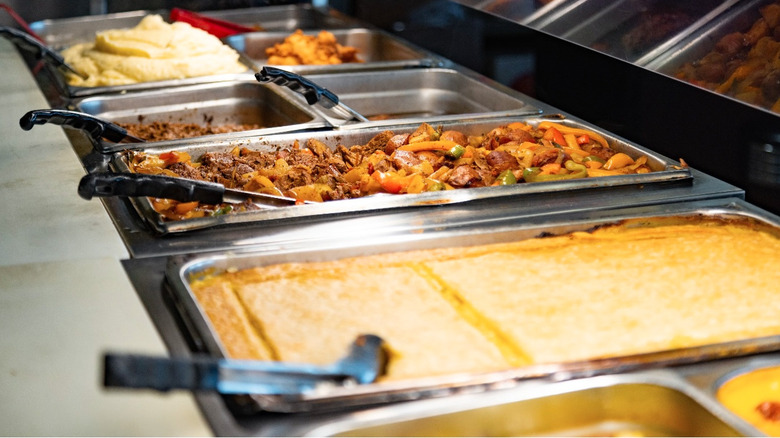 Nelson's chicken pot pie in steam tray