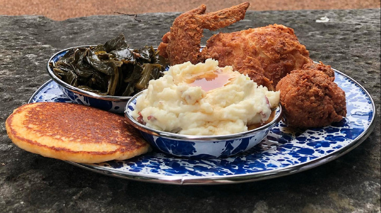 Fried chicken dinner at Belle Meade