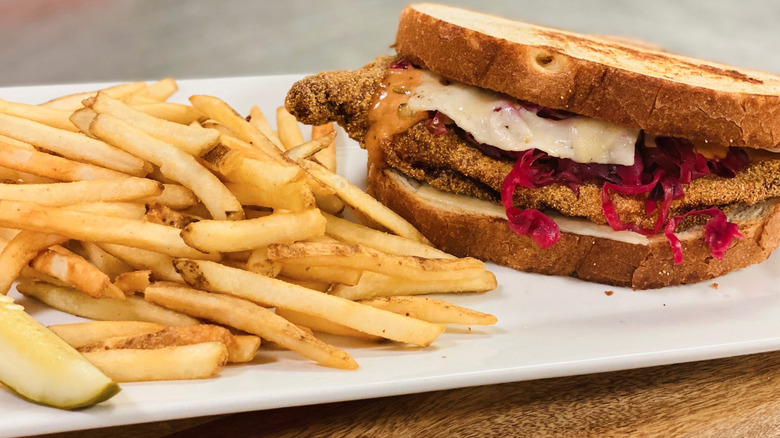 Tamarack's Crispy Buttermilk Fried Catfish Reuben