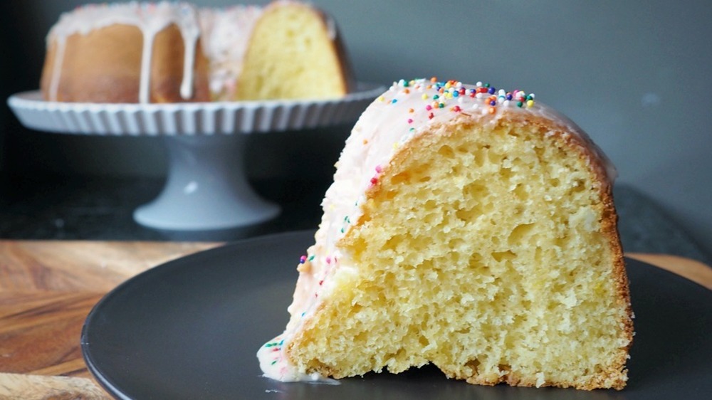 slice of vanilla cake