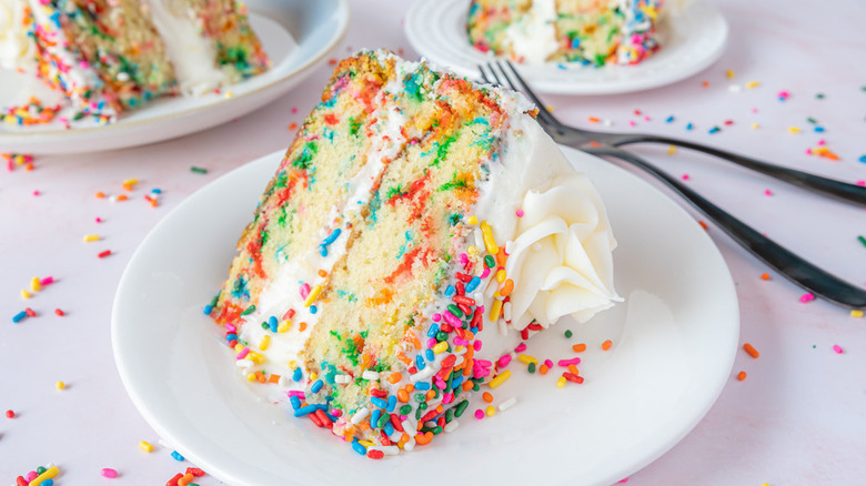 funfetti cake slice