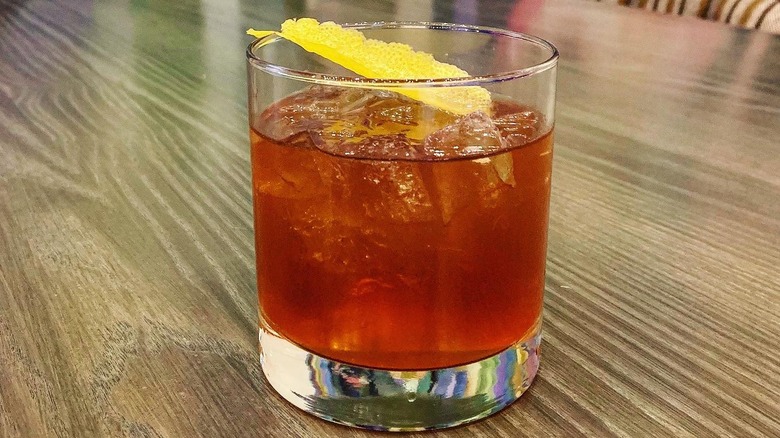 Campari Old Fashioned drink