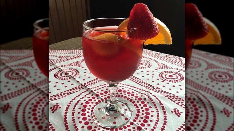 Campari Sangria in glass