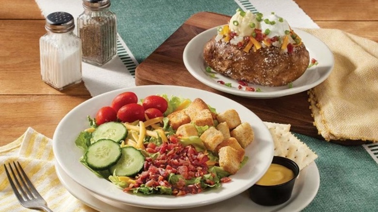 Cracker Barrel salad and baked potato