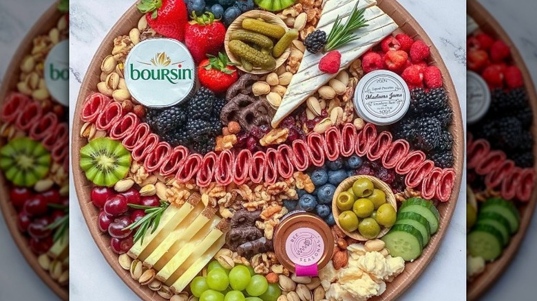 charcuterie board with boursin cheese