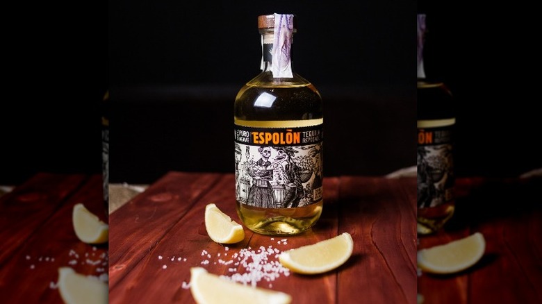 Espolon reposado tequila with limes
