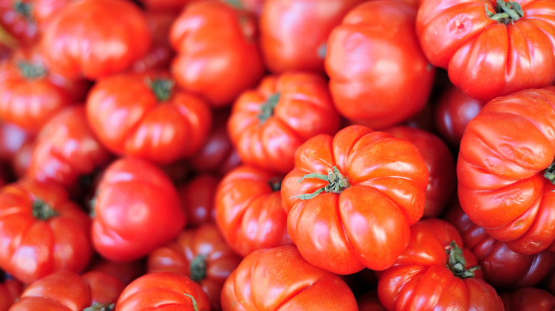 stacked Beefsteak tomatoes