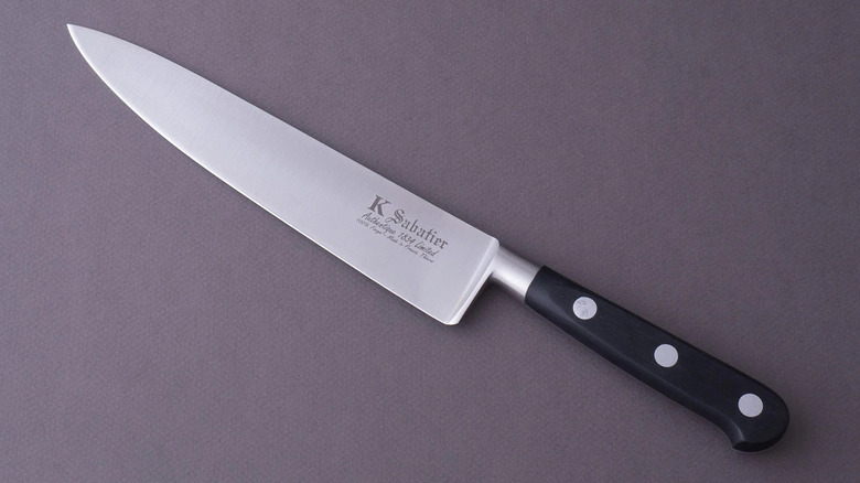 Sabatier knife on table