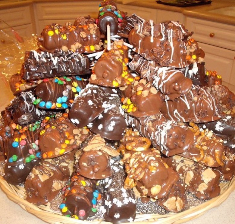 Chocolate and candy covered marshmallows