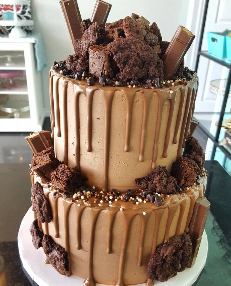 Double decker chocolate layer cake