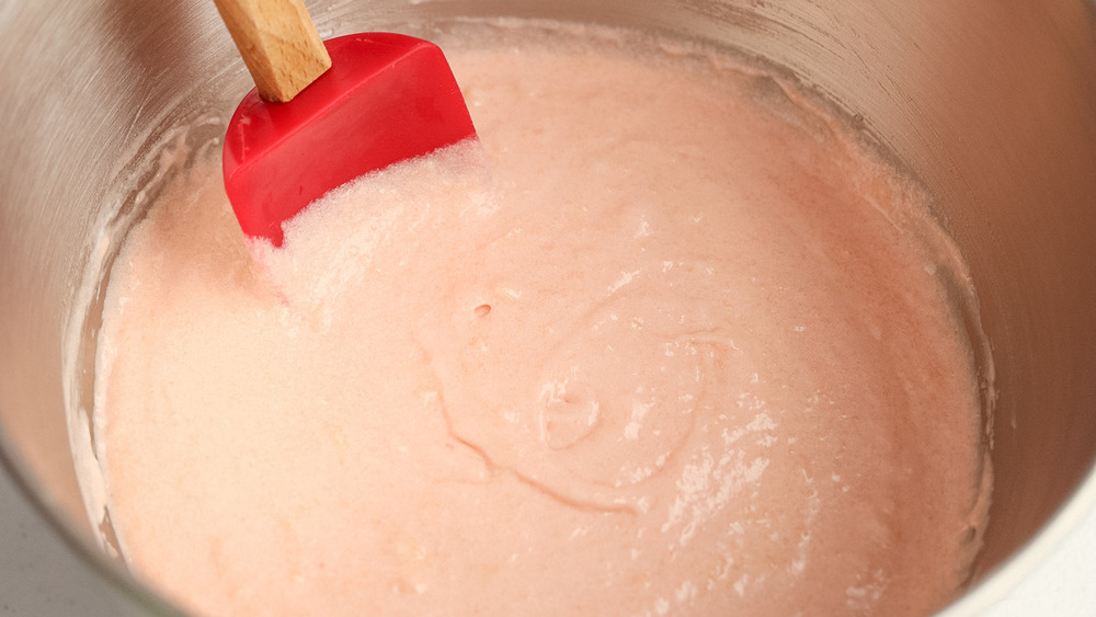 classic pink champagne cake batter