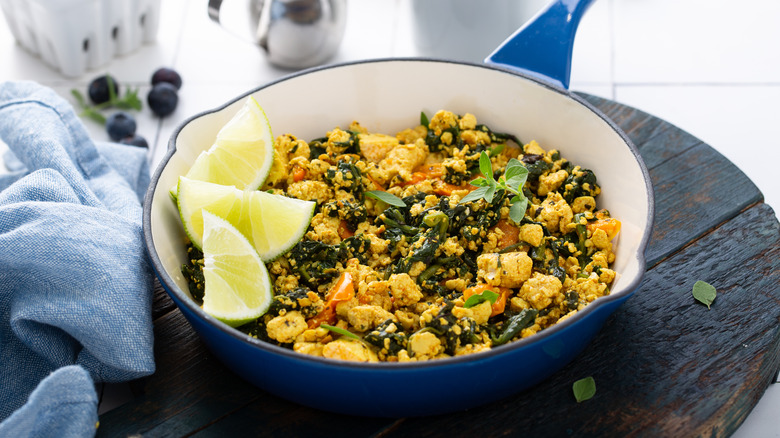 tofu scramble in pan