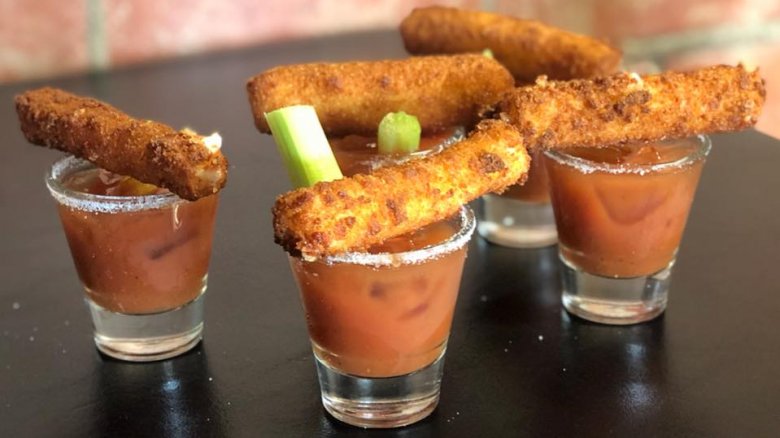 mozzarella bloody mary shooters 