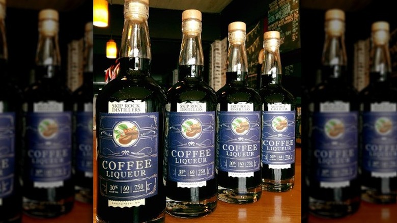 Bottles of coffee liqueur