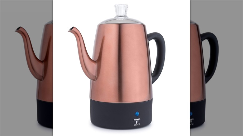 Copper coffee percolator