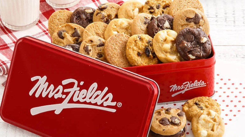 Mrs. Fields cookie tin