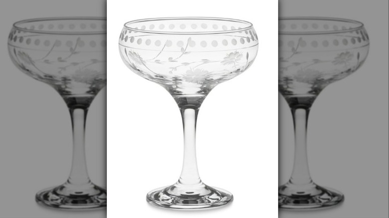 etched coupe glass