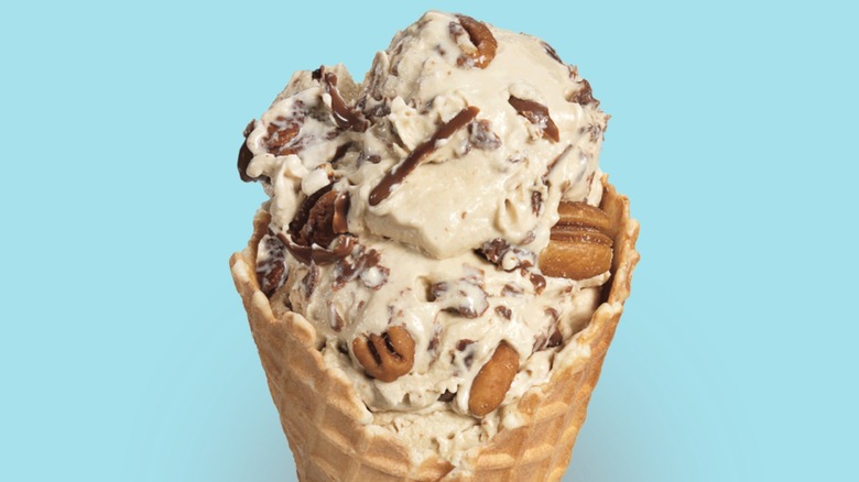 caramel turtle frozen custard cone