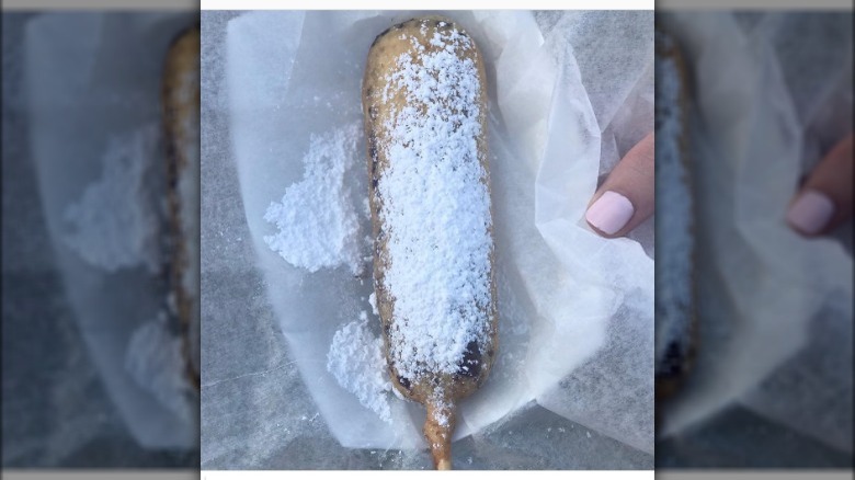 A deep fried Three Musketeers bar