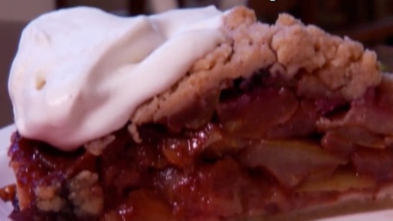 Apple grape pie with whipped cream