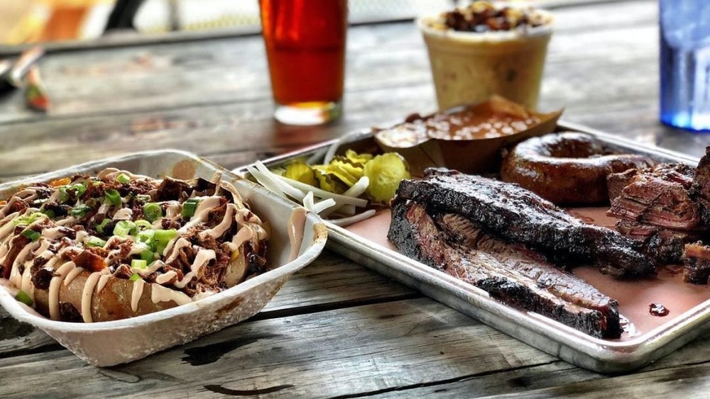 Barbecue at Pecan Lodge restaurant in Texas