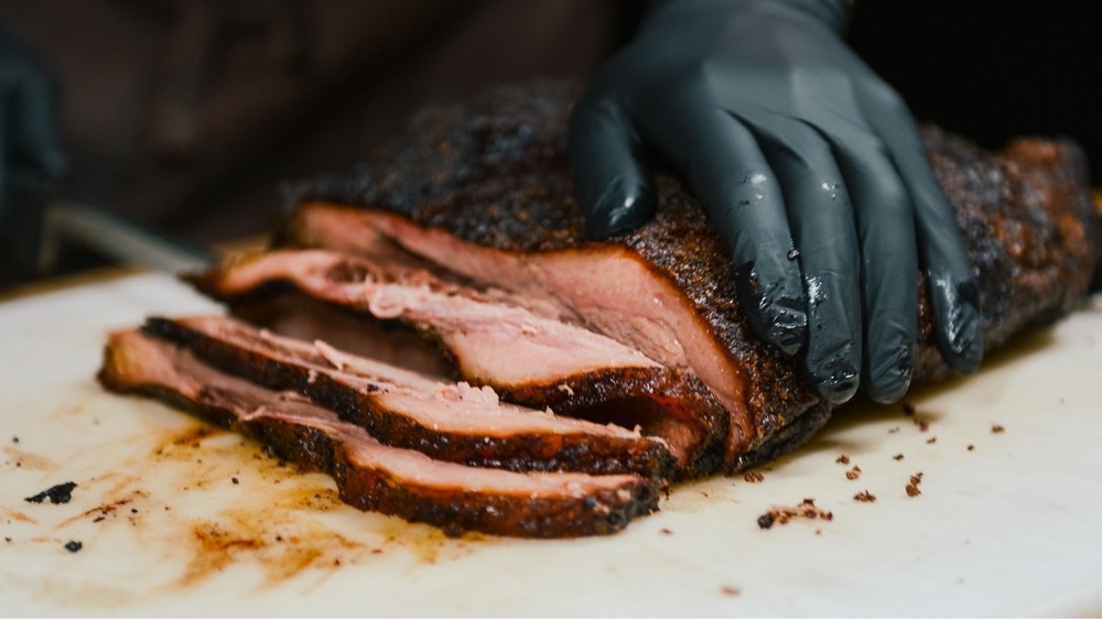 Brisket at Bluebird Barbecue restaurant in Vermont