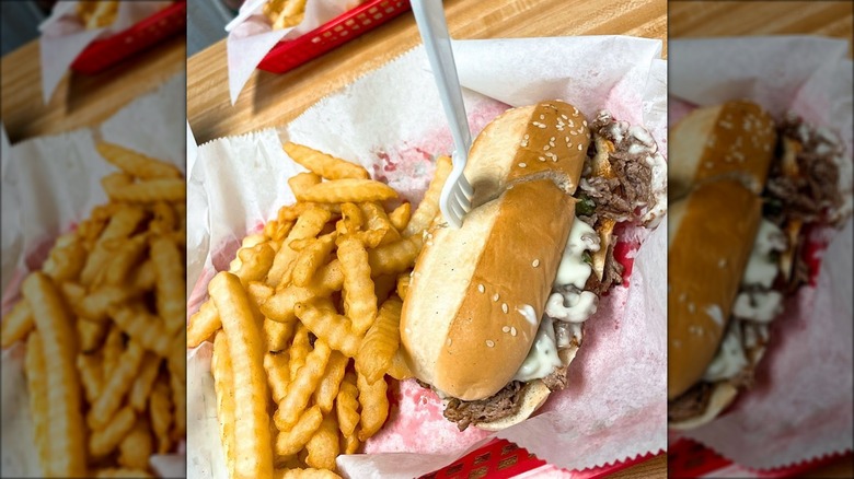 Philly cheese steak and fries