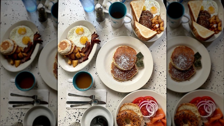 Breakfast food on diner table at Dottie's