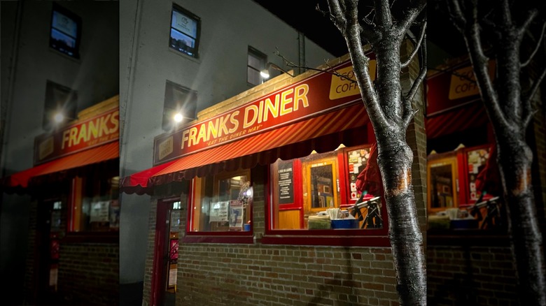 Frank's diner exterior and sign