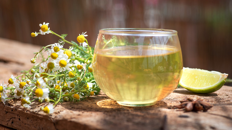 Cup of tea with lime