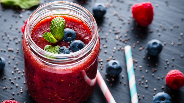 Berry smoothie with chia seeds