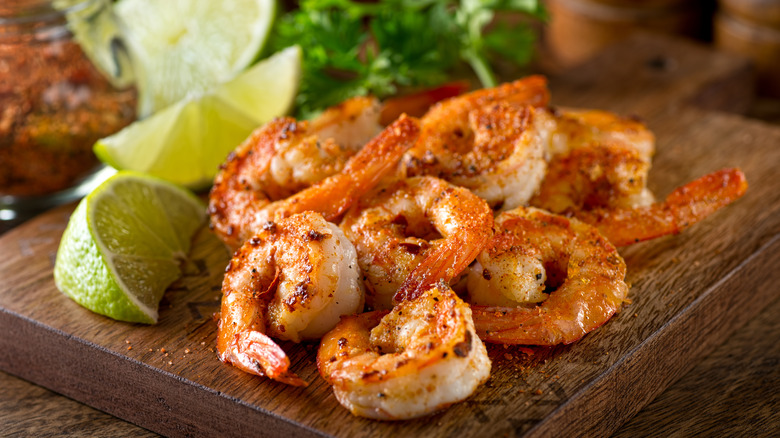 Boiled shrimp with cajun seasonings