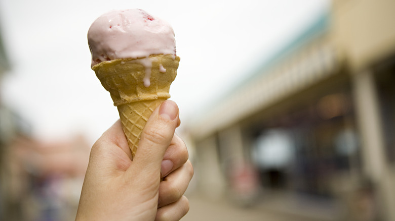 Huckleberry ice cream cone