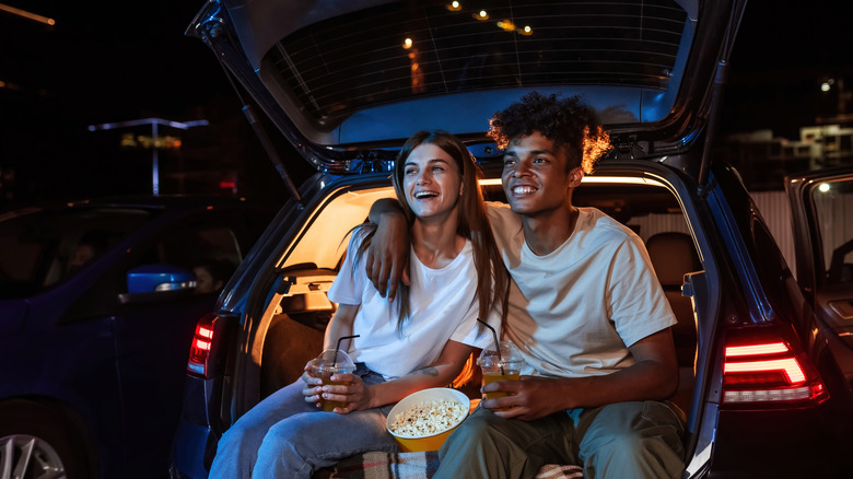 Couple at drive-in