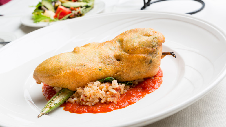 chile relleno with rice