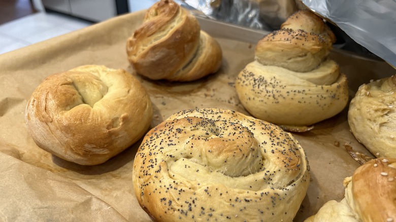 fresh baked bread rolls